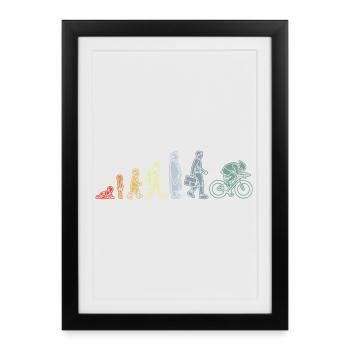 Cyclist Evolution - Framed poster (27 × 37 cm) - black - Front