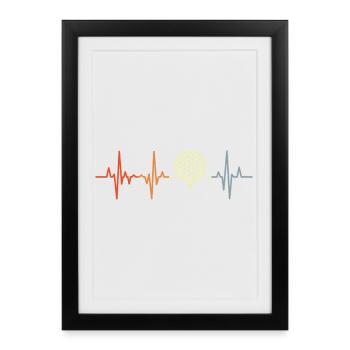 Heartbeat Golf Ball - Framed poster (27 × 37 cm) - black - Front