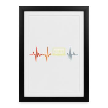 Herzlinie 80s cassette - Framed poster (27 × 37 cm) - black - Front