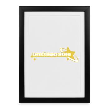 Design Astronaute Étoilé _ Yellow - Affiche encadrée (27 × 37 cm) - noir - Devant