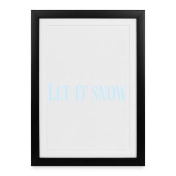 Let It Snow Script Bleu Glacé - Framed poster (27 × 37 cm) - black - Front