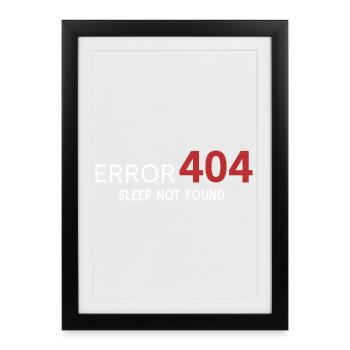 Erreur 404 Sommeil non trouvée – Schéma pour les développeurs - Affiche encadrée (27 × 37 cm) - noir - Devant