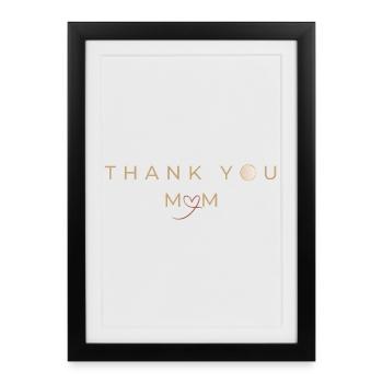 Thank you mom heart design in gold - thank you mom - Framed poster (27 × 37 cm) - black - Front