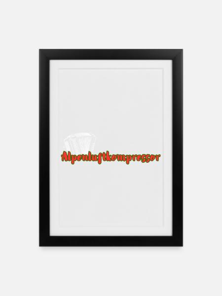 Alpenluftkompressor_2 - Gerahmtes Poster (27 × 37 cm) - Schwarz