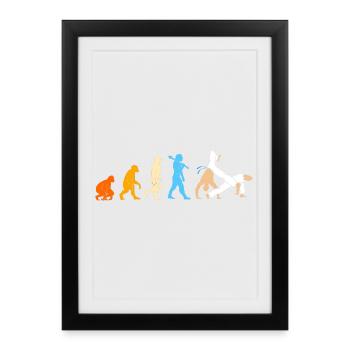 Évolution de la capoeira - Affiche encadrée (27 × 37 cm) - noir - Devant