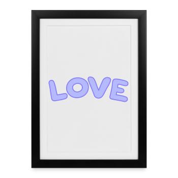 Amour Pastel en Bulles - Affiche encadrée (27 × 37 cm) - noir - Devant