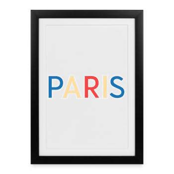 Paris Color Block Typography - Framed poster (27 × 37 cm) - black - Front