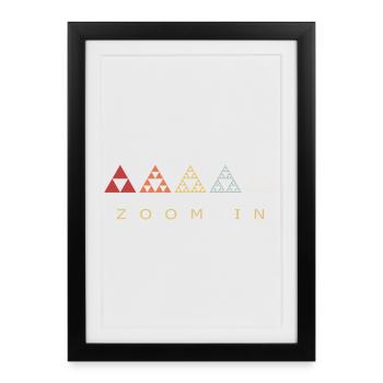 Fractal Triangle Retro Geometry - Framed poster (27 × 37 cm) - black - Front