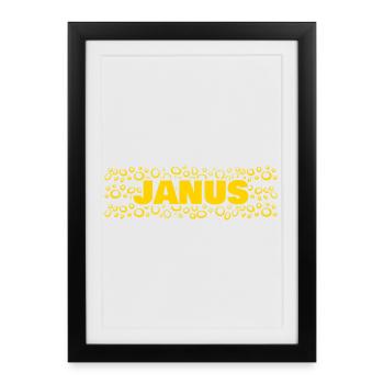 Idée cadeau Janus - Affiche encadrée (27 × 37 cm) - noir - Devant