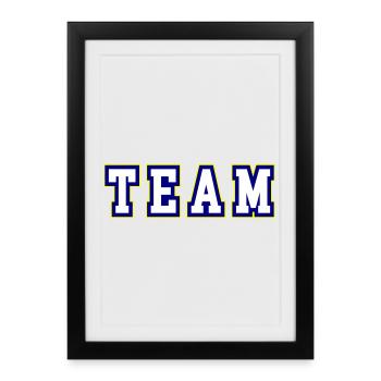 Team lettering - Framed poster (27 × 37 cm) - black - Front