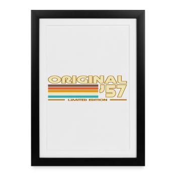 Rétro Stripes 70s Original57 - Affiche encadrée (27 × 37 cm) - noir - Devant