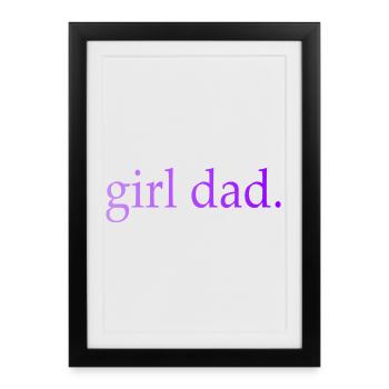 Papa fille cadeau de paternité - Affiche encadrée (27 × 37 cm) - noir - Devant
