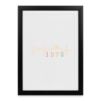 Street Retro 50 Jahre Fünfziger Geschenk 1976 - Gerahmtes Poster (27 × 37 cm) - Schwarz - Vorne