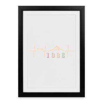 Street Rétro 40 Ans Quarantaine Cadeau 1986 - Affiche encadrée (27 × 37 cm) - noir - Devant