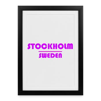 Stockholm Neon City Haze - Framed poster (27 × 37 cm) - black - Front