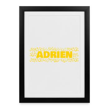 Adrien - Affiche encadrée (27 × 37 cm) - noir - Devant