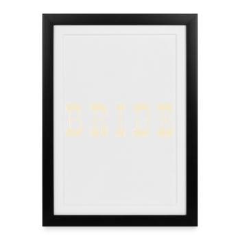 Mariée – Ivoire chaud - Affiche encadrée (27 × 37 cm) - noir - Devant