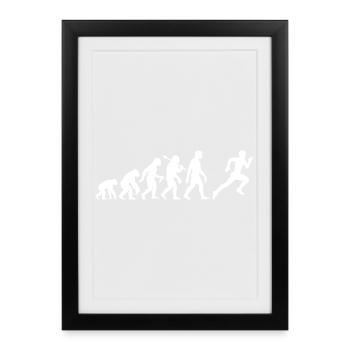 Jogger Evolution for Runners Running - Framed poster (27 × 37 cm) - black - Front