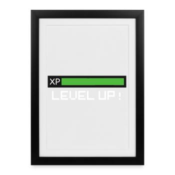 Gamer Level Up Anniversaire - Affiche encadrée (27 × 37 cm) - noir - Devant