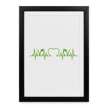 Battement de cœur végétarien végan - Affiche encadrée (27 × 37 cm) - noir - Devant