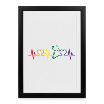 Hobby Horse Heartbeat - Gerahmtes Poster (27 × 37 cm) - Schwarz - Vorne