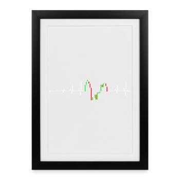 Heartbeat Chart Neon - Framed poster (27 × 37 cm) - black - Front