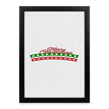 Noël moche Design Noël - Affiche encadrée (27 × 37 cm) - noir - Devant