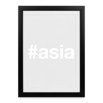 ASIE Asiatique Hashtag - Affiche encadrée (27 × 37 cm) - noir - Devant