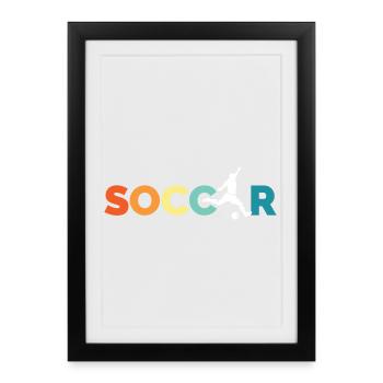 Icône vintage de l’équipe de logo de l’équipe de football rétro - Affiche encadrée (27 × 37 cm) - noir - Devant