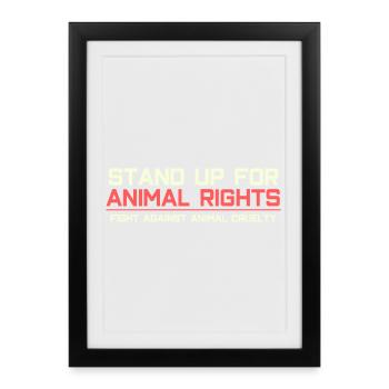Stand up for animal rights - Framed poster (27 × 37 cm) - black - Front