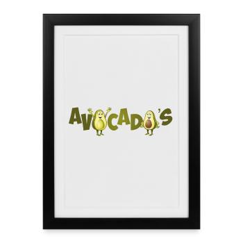 Image joyeuse de deux avocats. - Affiche encadrée (27 × 37 cm) - noir - Devant