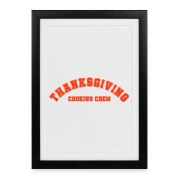 Tenue de famille Thanksgiving Cooking Crew - Affiche encadrée (27 × 37 cm) - noir - Devant
