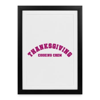Tenue de famille Thanksgiving Cooking Crew - Affiche encadrée (27 × 37 cm) - noir - Devant