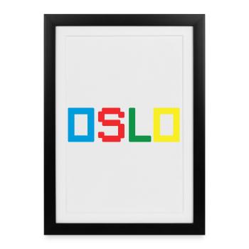 OSLO, Norvège, Norvège - Affiche encadrée (27 × 37 cm) - noir - Devant