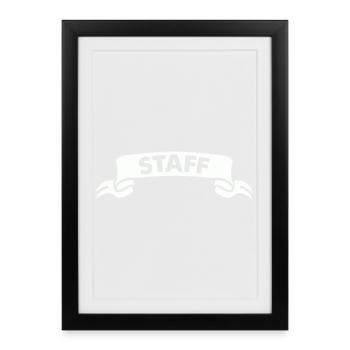 Personalisiertes Staff-Design in Schwarzweiß - Gerahmtes Poster (27 × 37 cm) - Schwarz - Vorne