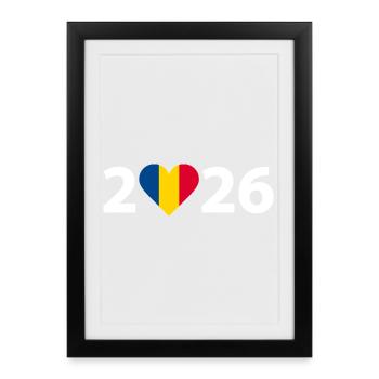 J’aime la Roumanie 2026, vacances en Roumanie 2026 - Affiche encadrée (27 × 37 cm) - noir - Devant