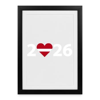 I love Latvia 2026, Latvia 2026 - Framed poster (27 × 37 cm) - black - Front