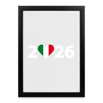 I love Italien 2026, Italien 2026 - Gerahmtes Poster (27 × 37 cm) - Schwarz - Vorne