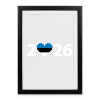 I love Estonia 2026, vacation in Estonia 2026 - Framed poster (27 × 37 cm) - black - Front