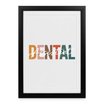 Conception de blocs de couleurs Dental Assist - Affiche encadrée (27 × 37 cm) - noir - Devant