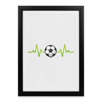 Le battement de cœur du jeu – le football - Affiche encadrée (27 × 37 cm) - noir - Devant