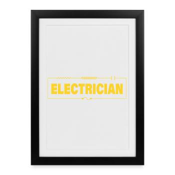 Electrician - Framed poster (27 × 37 cm) - black - Front