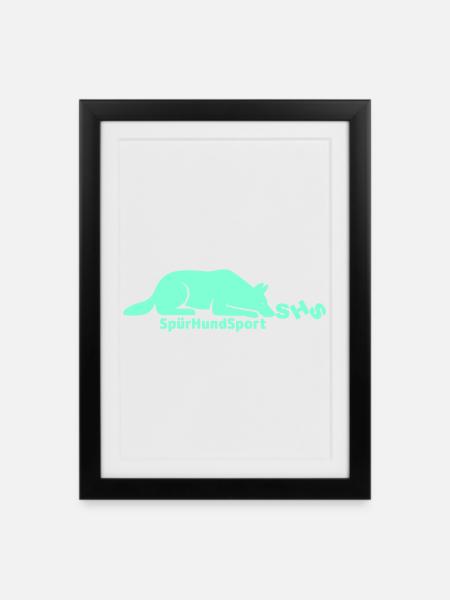 SHS Logo aquamarin - Gerahmtes Poster (27 × 37 cm) - Schwarz