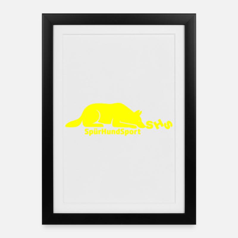 SHS Logo gelb - Gerahmtes Poster (27 × 37 cm) - Schwarz