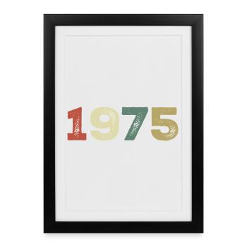 1975 Né en 1975 - Affiche encadrée (27 × 37 cm) - noir - Devant