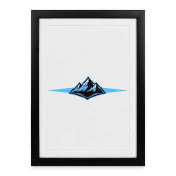 Mountains icon line - Framed poster (27 × 37 cm) - black - Front