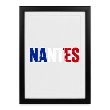 Nantes, France - Affiche encadrée (27 × 37 cm) - noir - Devant