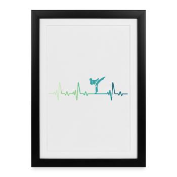 Karate Kara-Te Heartbeat Karate - Framed poster (27 × 37 cm) - black - Front