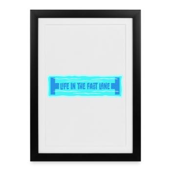 La vie dans la piscine flottante à toute vitesse, drôle de diction - Affiche encadrée (27 × 37 cm) - noir - Devant