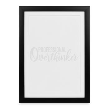 Logo drôle d’anxiété drôle et sombre de la réflexion professionnelle - Affiche encadrée (27 × 37 cm) - noir - Devant